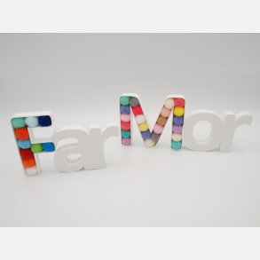 Mor & Far dekoration m/tekstil kugler  