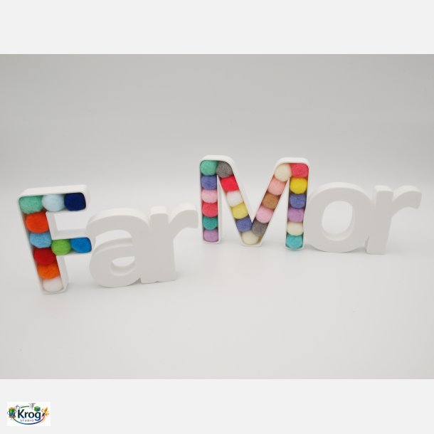 Mor &amp; Far dekoration m/tekstil kugler  